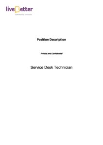 Pd Ict Service Desk Technician Livebetter